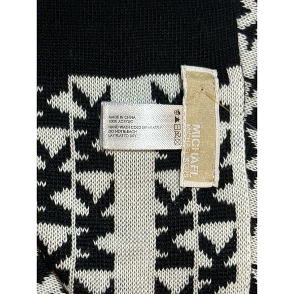 NWT Michael Kors Scarf Black White Reversible MK Logo 66" X 11" Rectangular - Picture 6 of 8
